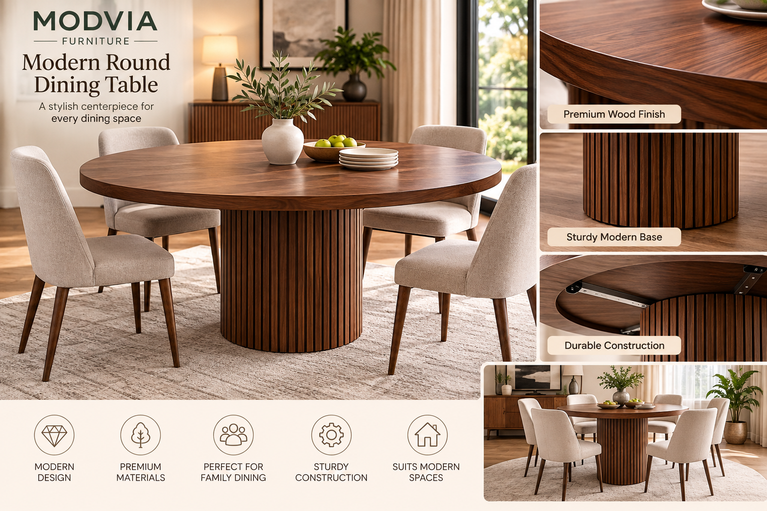 Modern Round Dining Table